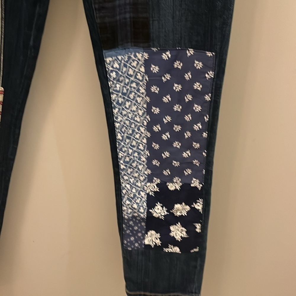 Current/Elliott The Fling Patchwork Jeans Size 26… - image 5
